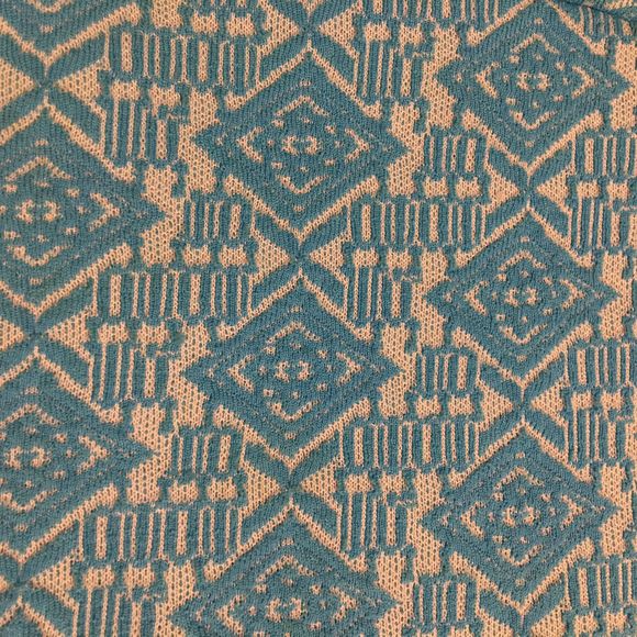 Vintage Diamond Knit Turquoise Retro Circle Skirt - Picture 2 of 10